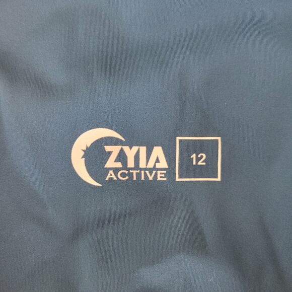 Zyia Brillant Blue Mesh Hif Waist Crop Corsair Leggings 12 - Picture 9 of 10